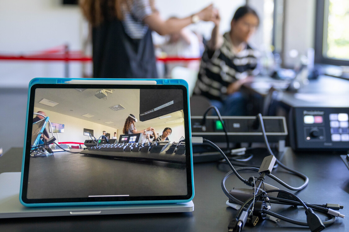 Foto vom Kursraum auf dem iPad.