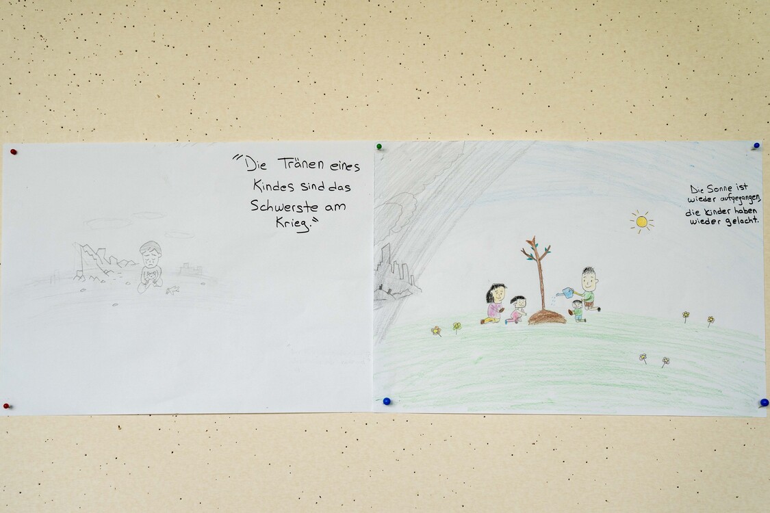 das bild zeigt ein weinendes kind und daneben lachende kinder und sonnenschein