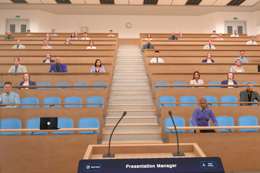 immersives Lernen mit VR-Brille, Beispiel: Präsentationstechnik verbessern